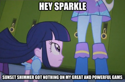 Size: 625x409 | Tagged: safe, trixie, twilight sparkle, equestria girls, g4, my little pony equestria girls, image macro, legs, meme, pictures of legs