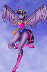 Size: 1397x2137 | Tagged: safe, artist:odiz, twilight sparkle, anthro, g4, beautiful, breasts, cleavage, cosplay, curvy, cute, female, impossibly wide hips, legs, purple eyes, purple hair, solo, twilight sparkle (alicorn), wide hips, wonder woman