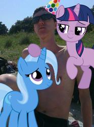 Size: 575x773 | Tagged: safe, trixie, twilight sparkle, human, g4, gangsta, irl, irl human, photo, swag, swaggy