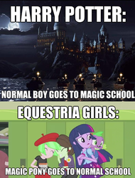 Size: 496x653 | Tagged: safe, edit, edited screencap, screencap, spike, twilight sparkle, dog, equestria girls, g4, my little pony equestria girls, harry potter (series), hogwarts, spike the dog