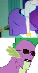 Size: 640x1206 | Tagged: safe, edit, edited screencap, screencap, rarity, spike, equestria girls, g4, my little pony equestria girls, bent over, cropped, dat ass, female, lip bite, meme, rearity