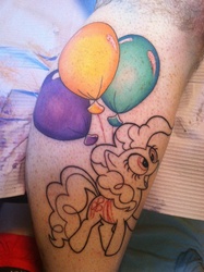 Size: 1936x2592 | Tagged: safe, pinkie pie, human, g4, balloon, irl, irl human, photo, solo, tattoo