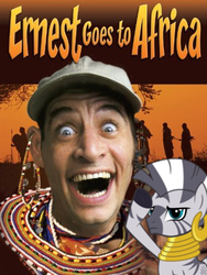 Size: 375x500 | Tagged: safe, zecora, zebra, g4, africa, ernest p. worrell, jim varney, movie poster