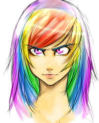 Size: 1024x1280 | Tagged: safe, artist:ereb-tauramandil, rainbow dash, human, g4, female, humanized, solo