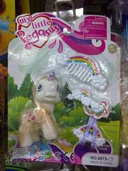 Size: 500x667 | Tagged: safe, pony, unicorn, bootleg, irl, my little pegasus, not a pegasus, photo, seems legit