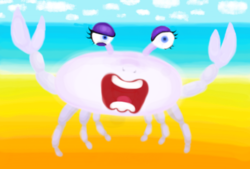 Size: 709x479 | Tagged: safe, artist:hellarmy, rarity, crab, g4, crabbity, crabified, rarity fighting a giant crab, species swap, what has science done