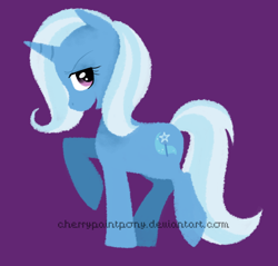 Size: 1140x1092 | Tagged: safe, artist:cherrypaintpony, trixie, pony, unicorn, g4, female, mare, smiling, solo, watermark