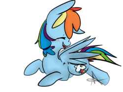 Size: 1024x768 | Tagged: safe, artist:derpyfool, rainbow dash, pegasus, pony, g4, cute, dashabetes, eyes closed, female, mare, open mouth, profile, prone, simple background, solo, transparent background