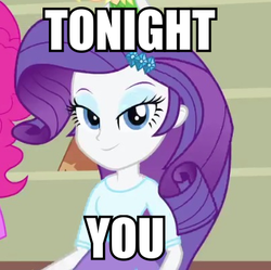 Size: 400x398 | Tagged: safe, rarity, equestria girls, g4, my little pony equestria girls, bedroom eyes, image macro, tonight you