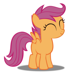 Size: 900x922 | Tagged: safe, artist:cassidycreations, scootaloo, pegasus, pony, g4, cute, cutealoo, eyes closed, female, filly, simple background, smiling, solo, transparent background, vector