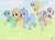 Size: 787x571 | Tagged: safe, artist:dreamyeevee, bon bon, carrot top, derpy hooves, golden harvest, lyra heartstrings, sunshower raindrops, sweetie drops, trixie, alicorn, earth pony, pegasus, pony, unicorn, g4, alicornified, alternate mane six, alternate universe, background six, element of muffins, elements of harmony, luna six, lunaverse, mane six, race swap, traditional art, trixiecorn