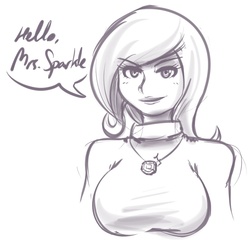 Size: 800x800 | Tagged: dead source, safe, artist:xanafar, trixie, human, g4, breasts, busty trixie, female, humanized, solo