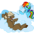 Size: 680x700 | Tagged: safe, artist:dbkit, dumbbell, rainbow dash, pegasus, pony, g4, cloud, duo, female, male, on a cloud, ship:dumbdash, shipping, simple background, straight, transparent background