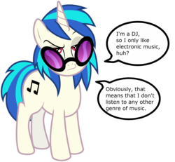 Size: 1950x1800 | Tagged: safe, artist:andypriceart, idw, dj pon-3, vinyl scratch, pony, unicorn, g4, female, idw showified, mare, meme, music snob vinyl, sarcastic, simple background, solo, text, transparent background, unamused, vector
