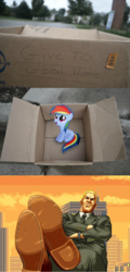 Size: 608x1266 | Tagged: safe, rainbow dash, pegasus, pony, fanfic:my little dashie, g4, dashie meme, evil people finding dash meme, exploitable meme, fatal fury, geese howard, king of fighters, snk