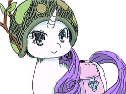 Size: 640x480 | Tagged: safe, artist:hasunoko, rarity, g4, female, hasunoko, helmet, saddle bag, solo