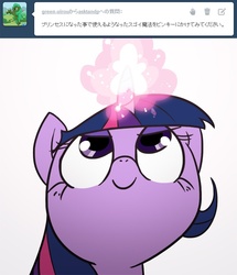 Size: 600x697 | Tagged: safe, twilight sparkle, alicorn, pony, g4, asktandp, female, japanese, magic, mare, tumblr, twilight sparkle (alicorn)