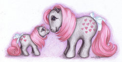 Size: 800x409 | Tagged: safe, artist:bluepegasus, snuzzle, g1, filly, traditional art