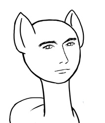 Size: 1783x2088 | Tagged: safe, artist:olivia-y, pony, base, face, killian donnelly, looking at you, monochrome, smiling, solo, wat