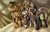 Size: 900x568 | Tagged: safe, artist:inuhoshi-to-darkpen, oc, oc only, oc:calamity, oc:littlepip, oc:velvet remedy, pegasus, pony, unicorn, fallout equestria, battle saddle, clothes, fallout, fanfic, fanfic art, female, gun, hat, jumpsuit, male, mare, pipbuck, stallion, unshorn fetlocks, vault suit, wasteland, weapon