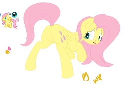 Size: 1158x793 | Tagged: dead source, safe, artist:psescape, fluttershy, pegasus, pony, g4, butt, female, looking back, mare, plot, solo