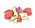 Size: 1000x800 | Tagged: safe, artist:seaoria, apple bloom, earth pony, pony, g4, adorabloom, cute, eyes closed, female, filly, outline, prone, simple background, smiling, solo, transparent background