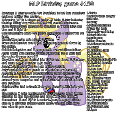 Size: 1600x1500 | Tagged: safe, applejack, babs seed, berry punch, berryshine, bon bon, daisy, derpy hooves, diamond tiara, dinky hooves, discord, dj pon-3, flower wishes, fluttershy, king sombra, lily, lily valley, lyra heartstrings, minuette, octavia melody, pinkie pie, prince blueblood, princess cadance, princess luna, queen chrysalis, rainbow dash, rarity, roseluck, scootaloo, silver spoon, spitfire, sweetie belle, sweetie drops, tom, trixie, twilight sparkle, twinkleshine, vinyl scratch, princess molestia, g4, birthday game, exploitable meme