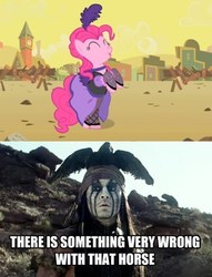 Size: 450x588 | Tagged: safe, pinkie pie, g4, johnny depp, meme, the lone ranger, tonto