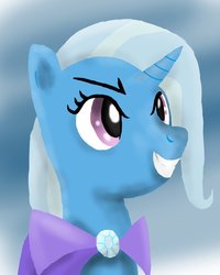 Size: 800x1000 | Tagged: safe, artist:theartofficialufo, trixie, pony, unicorn, g4, female, grin, mare, solo