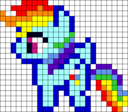 Size: 505x442 | Tagged: safe, artist:dudet1234, rainbow dash, g4, female, pattern, perler, perler beads, solo