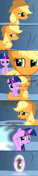 Size: 1024x4779 | Tagged: safe, artist:navitaserussirus, applejack, twilight sparkle, alicorn, earth pony, genie, pony, asktwixiegenies, g4, apology, applejack's hat, comic, cowboy hat, crying, crying on the outside, duo, duo female, eyes closed, female, hat, hug, one eye closed, open mouth, sad, twilight sparkle (alicorn)