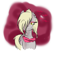 Size: 1500x1350 | Tagged: safe, artist:ambercatlucky2, derpy hooves, pegasus, pony, g4, alternate hairstyle, bedeviled-derpy, female, mare, sad, solo