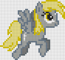 Size: 925x862 | Tagged: safe, artist:mendo, derpy hooves, pegasus, pony, g4, female, mare, pattern, perler beads, solo