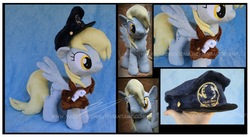 Size: 1116x612 | Tagged: safe, artist:nazegoreng, derpy hooves, pegasus, pony, g4, female, hat, irl, mare, photo, plushie, solo
