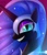 Size: 1022x1201 | Tagged: safe, artist:skyart301, nightmare moon, alicorn, pony, g4, bust, ethereal mane, fangs, featured image, female, galaxy mane, grin, portrait, profile, smiling, solo