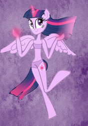 Size: 844x1208 | Tagged: safe, artist:kesosofi, twilight sparkle, anthro, unguligrade anthro, g4, ambiguous facial structure, female, solo, twilight sparkle (alicorn)