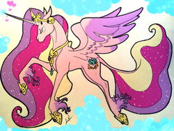 Size: 2022x1529 | Tagged: safe, artist:cranberry--zombie, princess cadance, g4, female, solo, traditional art