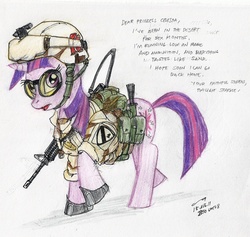 Size: 800x759 | Tagged: safe, artist:buckweiser, twilight sparkle, g4, ar-15, female, gun, military, rifle, solo, weapon