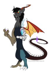 Size: 500x719 | Tagged: safe, artist:smilydon, king sombra, draconequus, g4, draconequified, male, simple background, solo, species swap, transparent background, tumblr