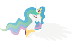 Size: 1866x1080 | Tagged: safe, artist:rariedash, princess celestia, alicorn, pony, g4, bust, eyes closed, female, floppy ears, horn, lineless, mare, portrait, profile, simple background, solo, transparent background, vector, wings
