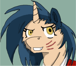 Size: 850x741 | Tagged: safe, artist:loyaldestiny, oc, oc only, fox, fox pony, hybrid, kitsune, kitsune pony, original species, pony, unicorn, ahri, grin, league of legends, looking at you, ponified, smiling, solo, trace, whisker markings