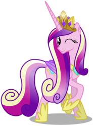 Size: 6100x8300 | Tagged: safe, artist:jordila-forge, princess cadance, alicorn, pony, g4, absurd resolution, crown, female, hoof shoes, jewelry, mare, older, older princess cadance, one eye closed, raised hoof, regalia, simple background, slender, solo, svg, tall, thin, transparent background, vector, wink