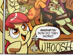Size: 3264x2448 | Tagged: safe, idw, official comic, apple bloom, g4, micro-series #6, my little pony micro-series, spoiler:comic, insane clown posse, magnets how do they work, miracles