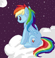 Size: 224x237 | Tagged: safe, artist:twiddledittle, rainbow dash, g4, cloud, female, moon, solo