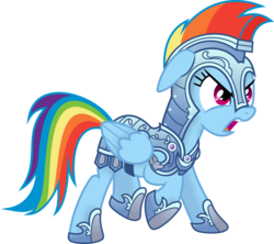 Size: 5618x5000 | Tagged: safe, artist:spier17, rainbow dash, pegasus, pony, g4, absurd resolution, angry, armor, female, floppy ears, mare, simple background, solo, transparent background, vector