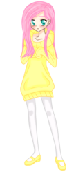 Size: 291x660 | Tagged: safe, artist:danteskitten, fluttershy, human, g4, clothes, female, humanized, solo, sweater, sweatershy