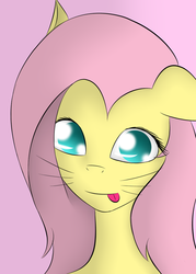 Size: 755x1057 | Tagged: safe, artist:glittersonyourface, fluttershy, g4, female, solo, tongue out, whiskers