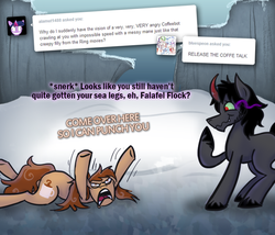 Size: 700x600 | Tagged: safe, artist:wiggles, king sombra, oc, ask king sombra, g4, ask, dialogue, tumblr