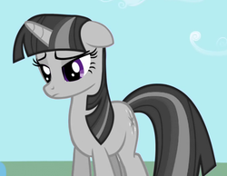 Size: 690x536 | Tagged: safe, twilight sparkle, g4, discorded, female, gray, sad, solo