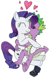 Size: 3331x5002 | Tagged: safe, artist:greenlinzerd, rarity, spike, dragon, pony, unicorn, g4, female, male, mare, marriage proposal, ring, ship:sparity, shipping, simple background, straight, transparent background